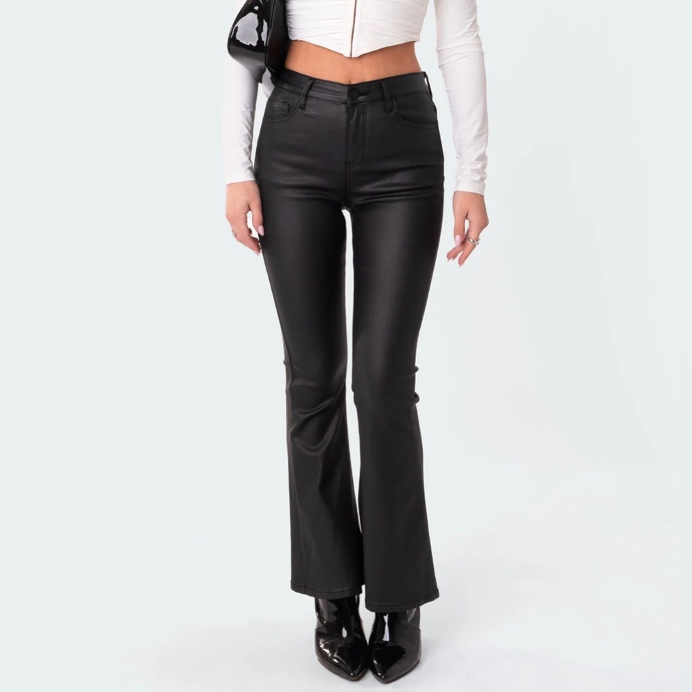 Faux Leather flare Pants